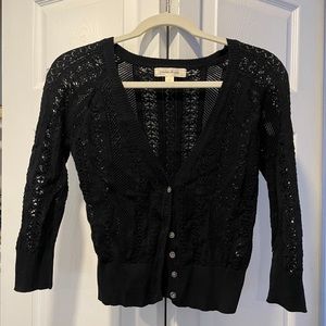 Cropped black cardigan